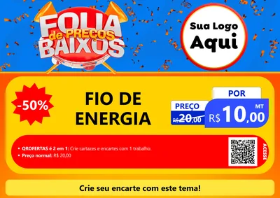 Modelo de Cartaz para Cartaz A4 Horizontal com o tema Folia de Preços Baixos para Materiais Elétricos