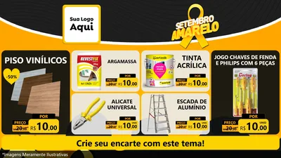 Modelo de TV para TV Horizontal com o tema Setembro Amarelo para Material para Construção