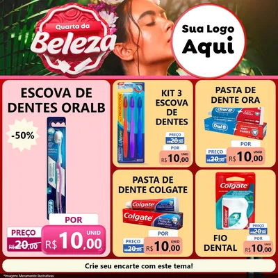 Modelo de Rede Social para Feed Facebook com o tema Quarta da Beleza para Higiene Pessoal