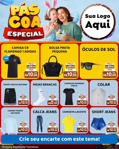 Modelo de Rede Social para Feed Instagram com o tema Páscoa Especial para Roupas e acessórios