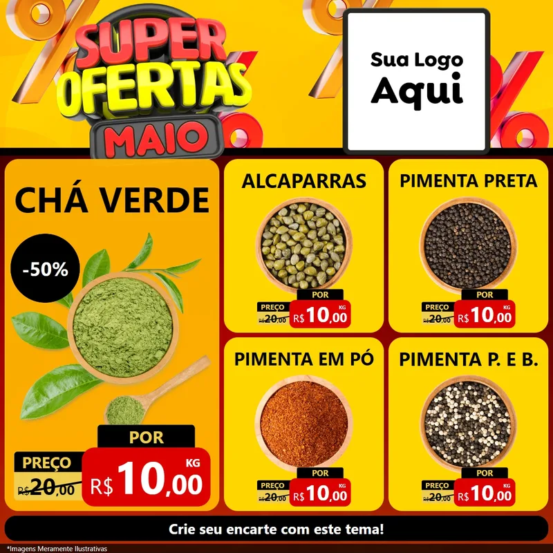 Modelo de Rede Social para Feed Facebook com o tema Super Ofertas Maio para Produtos Naturais