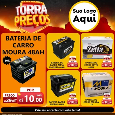 Modelo de Rede Social para Feed Facebook com o tema Torra Preços para Baterias Elétricas