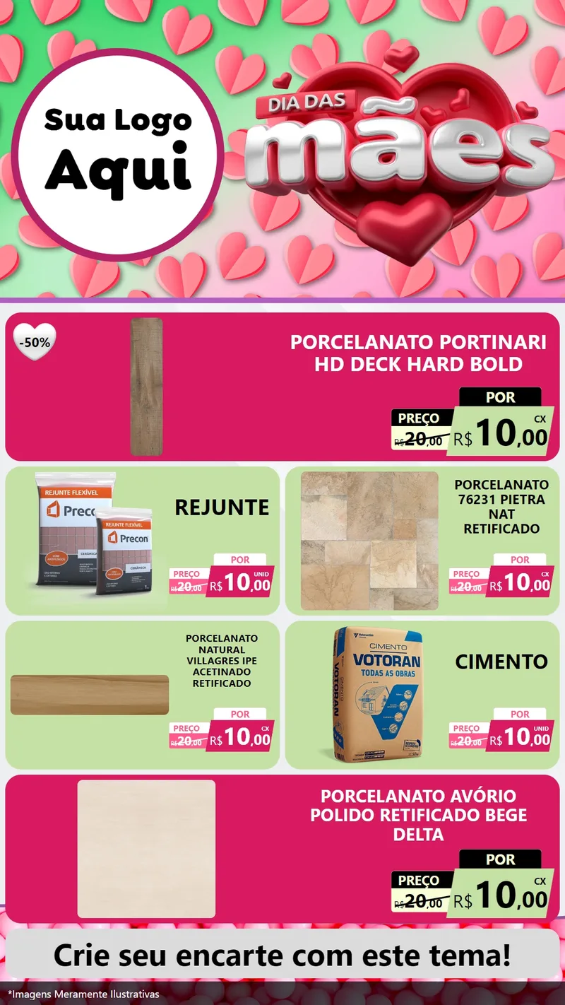 Modelo de TV para TV Vertical com o tema Dia das Mães para Pisos e revestimentos