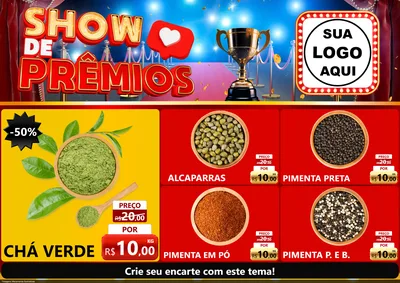 Modelo de Encarte para Encarte A4 Horizontal com o tema Show de Prêmios para Produtos Naturais