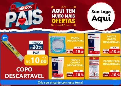 Modelo de Encarte para Encarte A4 Horizontal com o tema Dia dos Pais para Embalagens