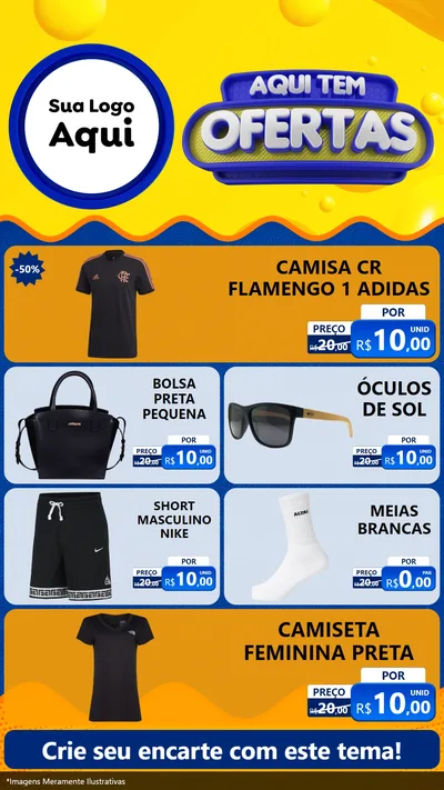 Modelo de TV para TV Vertical com o tema Aqui Tem Ofertas para Roupas e acessórios