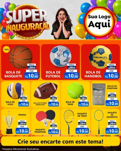 Modelo de Rede Social para Feed Instagram com o tema Super Inauguração para Artigos Esportivos