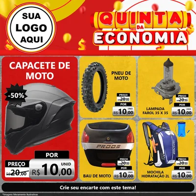 Modelo de Rede Social para Feed Facebook com o tema Quinta da Economia para Moto peças
