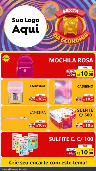 Modelo de TV para TV Vertical com o tema Sexta da Economia para Papelaria