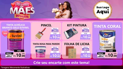 Modelo de TV para TV Horizontal com o tema Mês das Mães Imperdível para Tintas e Ferramentas