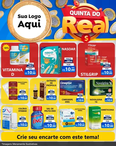 Modelo de Rede Social para Feed Instagram com o tema Quinta do Real para Farmácia
