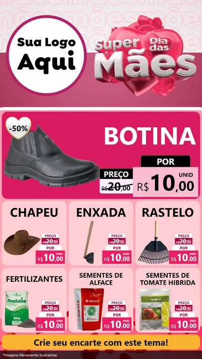 Modelo de Rede Social para Stories com o tema Super Dia Das Mães para Agropecuária