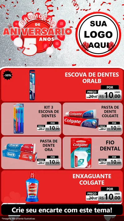 Modelo de TV para TV Vertical com o tema Promoção de Aniversário - 5 Anos para Higiene Pessoal