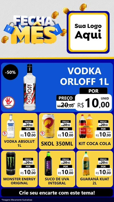 Modelo de Rede Social para Stories com o tema Fecha Mês para Distribuidora de bebidas