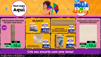 Modelo de TV para TV Horizontal com o tema Folia de Ofertas para Pisos e revestimentos