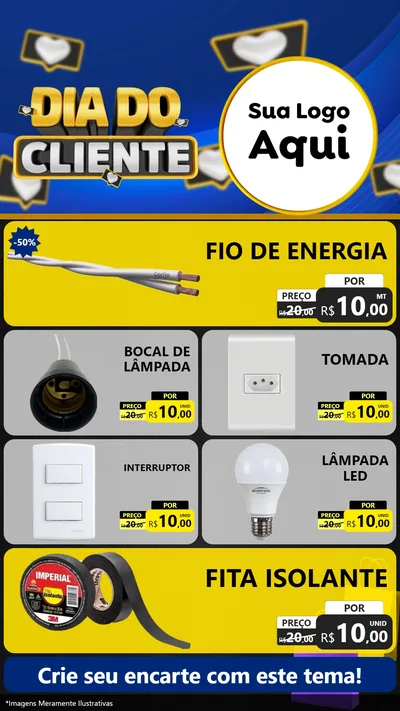Modelo de TV para TV Vertical com o tema Dia Do Cliente para Materiais Elétricos