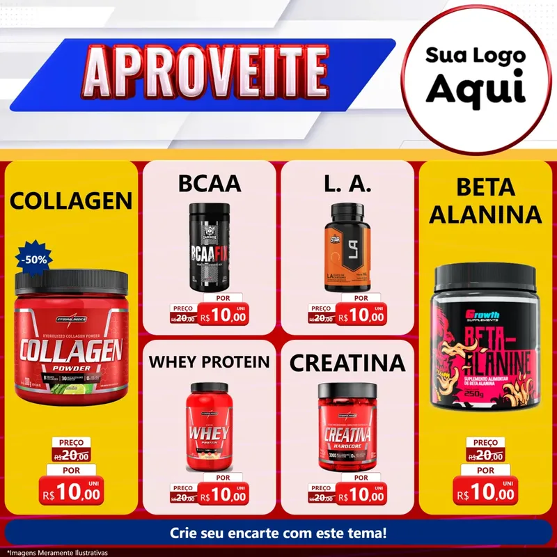 Modelo de Rede Social para Feed Facebook com o tema Aproveite para Suplementos alimentares