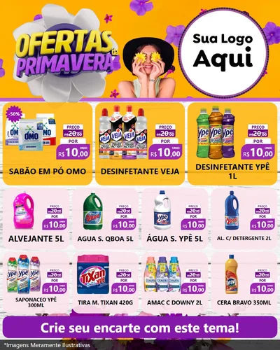 Modelo de Rede Social para Feed Instagram com o tema Ofertas Da Primavera para Produtos de Limpeza