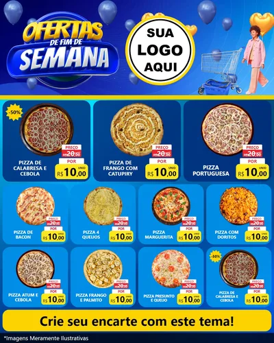 Modelo de Rede Social para Feed Instagram com o tema Ofertas de Fim de Semana para Pizzaria