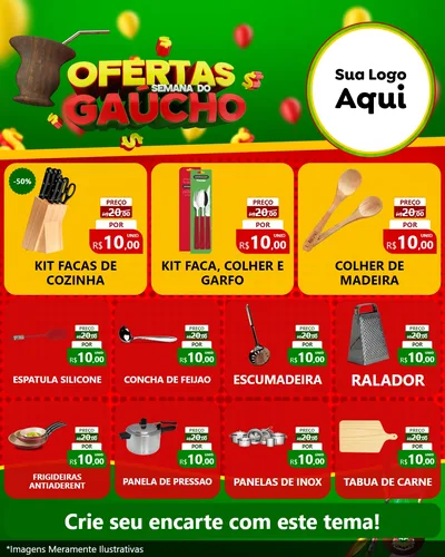 Modelo de Rede Social para Feed Instagram com o tema Ofertas Semana Do Gaúcho para Utilidades Domésticas