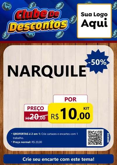 Modelo de Cartaz para Cartaz A4 Vertical com o tema Clube de Descontos para Tabacaria