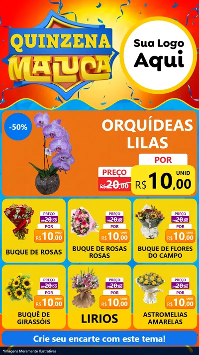 Modelo de Rede Social para Stories com o tema Quinzena Maluca para Floricultura e jardim