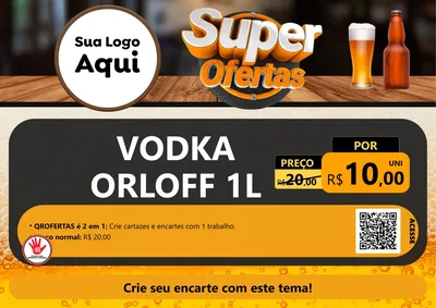Modelo de Cartaz para Cartaz A4 Horizontal com o tema Super Ofertas - Adega / Bebidas para Distribuidora de bebidas