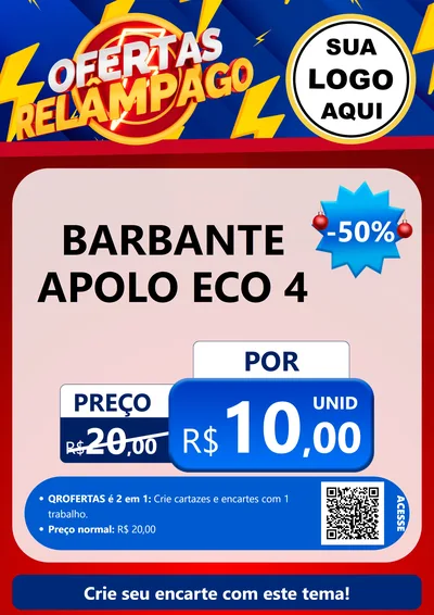 Modelo de Cartaz para Cartaz A4 Vertical com o tema Ofertas Relâmpago para Armarinho e Aviamentos