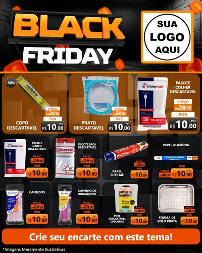 Modelo de Rede Social para Feed Instagram com o tema Black Friday para Embalagens