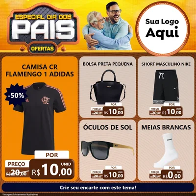 Modelo de Rede Social para Feed Facebook com o tema Especial Dia dos Pais para Roupas e acessórios