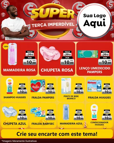 Modelo de Rede Social para Feed Instagram com o tema Super Terça Imperdível para Bebês