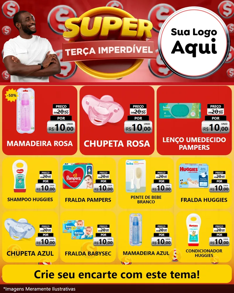 Modelo de Rede Social para Feed Instagram com o tema Super Terça Imperdível para Bebês