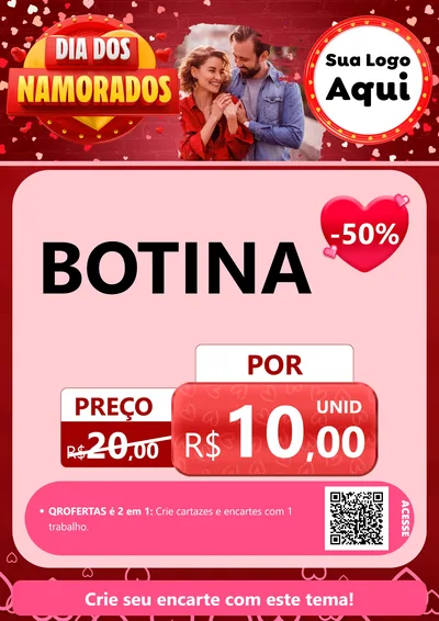 Modelo de Cartaz para Cartaz A4 Vertical com o tema Dia Dos Namorados para Agropecuária