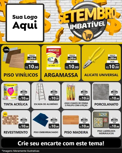 Modelo de Rede Social para Feed Instagram com o tema Setembro Imbatível para Material para Construção