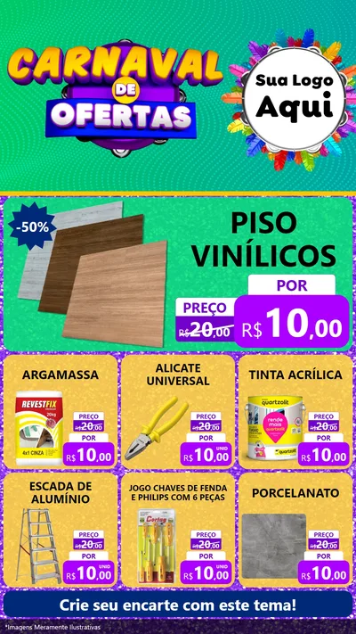 Modelo de Rede Social para Stories com o tema Carnaval de Ofertas para Material para Construção