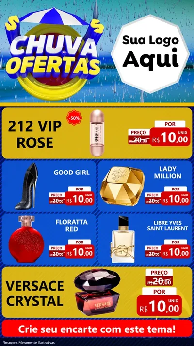 Modelo de TV para TV Vertical com o tema Chuva de Ofertas para Perfumes
