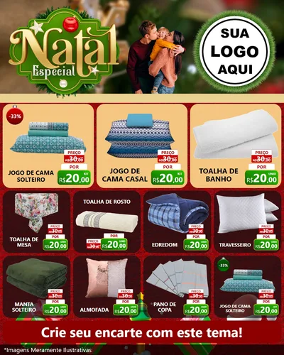 Modelo de Rede Social para Feed Instagram com o tema Natal Especial para Cama, Mesa e Banho