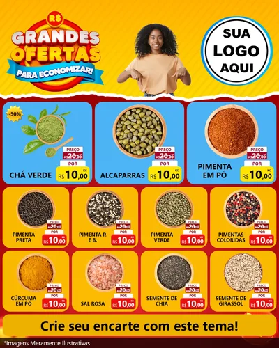 Modelo de Rede Social para Feed Instagram com o tema Grandes Ofertas Para Economizar! para Produtos Naturais