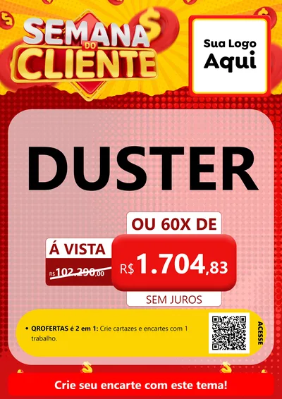 Modelo de Cartaz para Cartaz A4 Vertical com o tema Semana do Cliente para Concessionaria de Carros