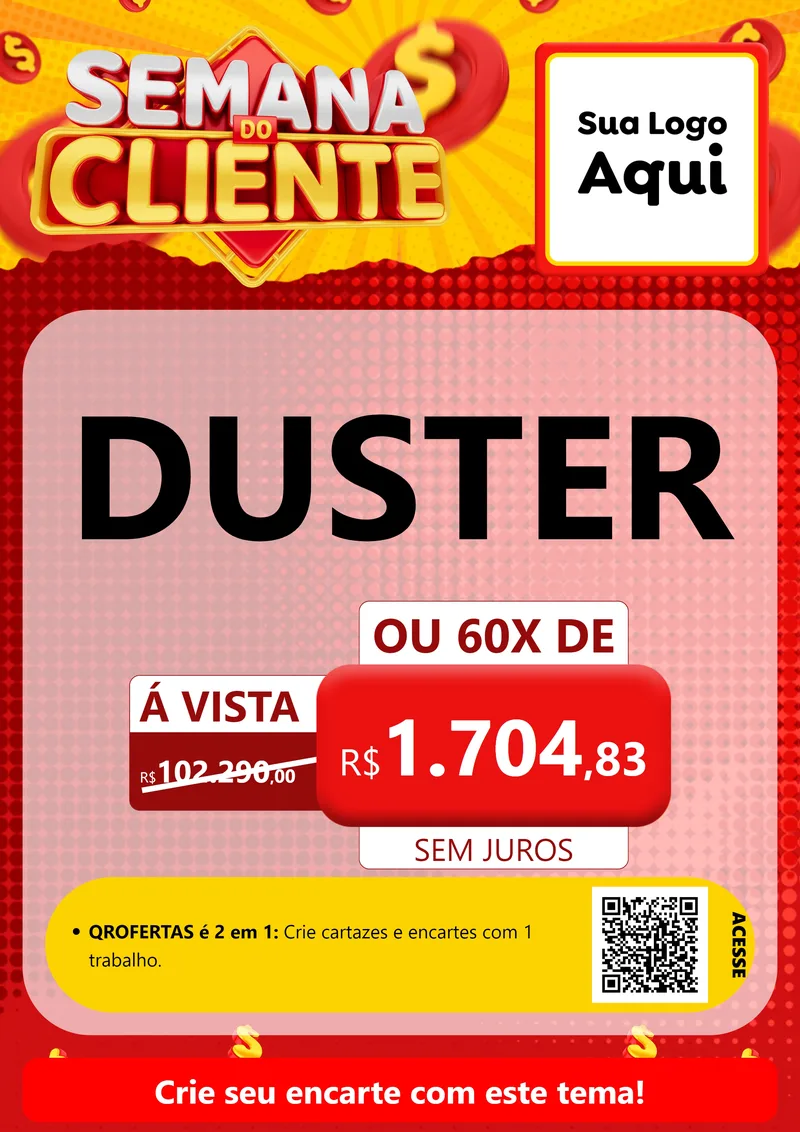 Modelo de Cartaz para Cartaz A4 Vertical com o tema Semana do Cliente para Concessionaria de Carros