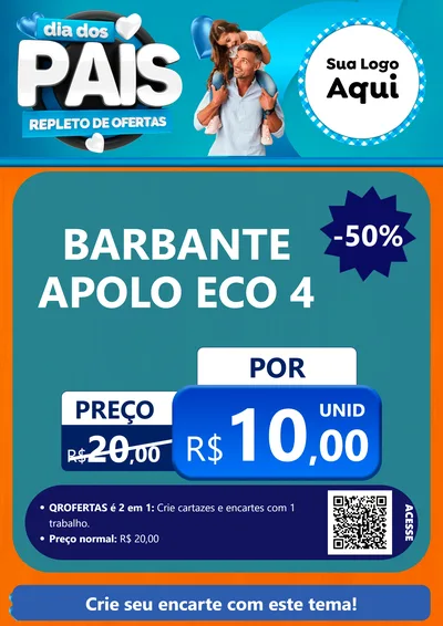 Modelo de Cartaz para Cartaz A4 Vertical com o tema Dia Dos Pais Repleto de Ofertas para Armarinho e Aviamentos