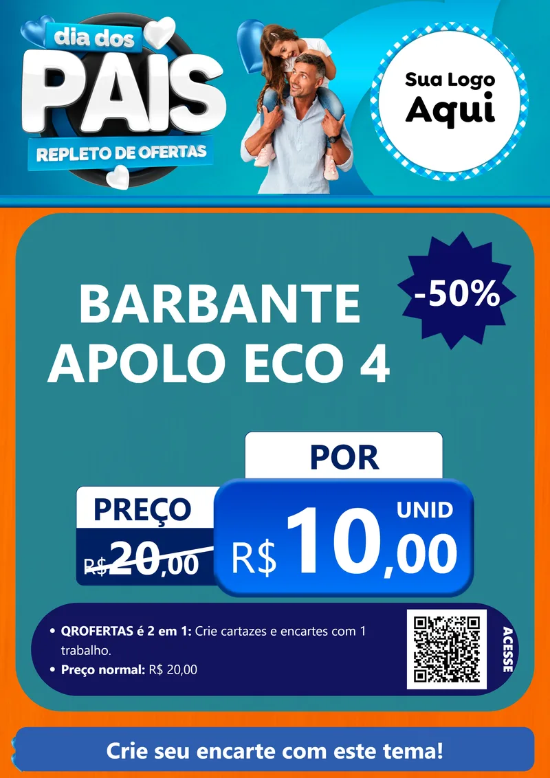 Modelo de Cartaz para Cartaz A4 Vertical com o tema Dia Dos Pais Repleto de Ofertas para Armarinho e Aviamentos