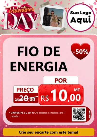 Modelo de Cartaz para Cartaz A4 Vertical com o tema Valentine's Day para Materiais Elétricos