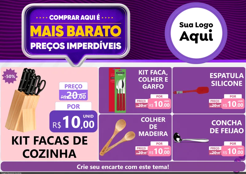 Modelo de Encarte para Encarte A4 Horizontal com o tema Mais Barato para Utilidades Domésticas
