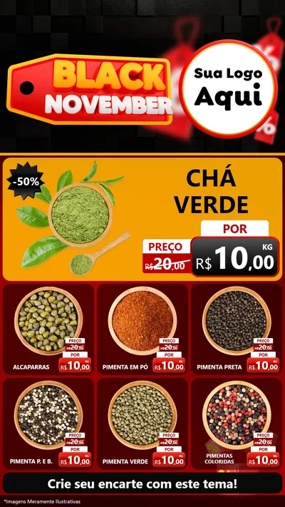 Modelo de Rede Social para Stories com o tema Black November para Produtos Naturais