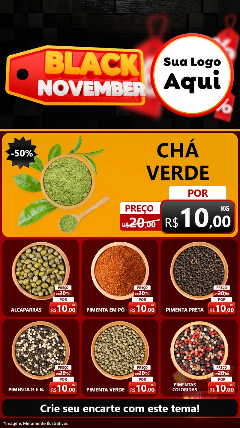 Modelo de Rede Social para Stories com o tema Black November para Produtos Naturais