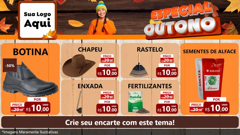 Modelo de TV para TV Horizontal com o tema Especial Outono para Agropecuária