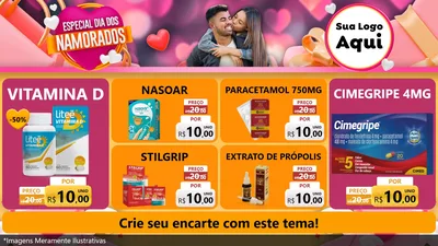 Modelo de TV para TV Horizontal com o tema Especial Dia dos Namorados para Farmácia