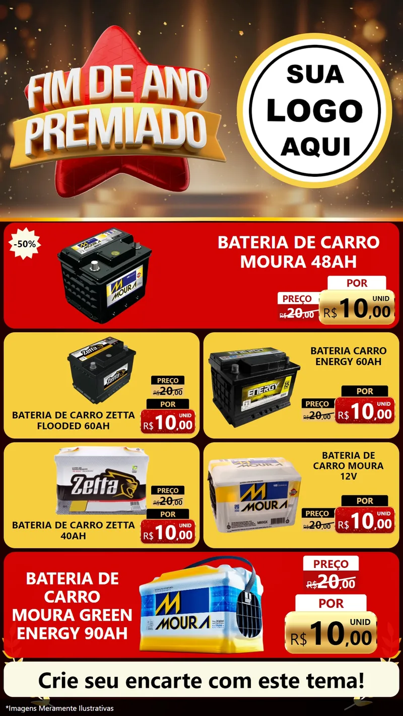Modelo de TV para TV Vertical com o tema Fim de Ano Premiado para Baterias Elétricas