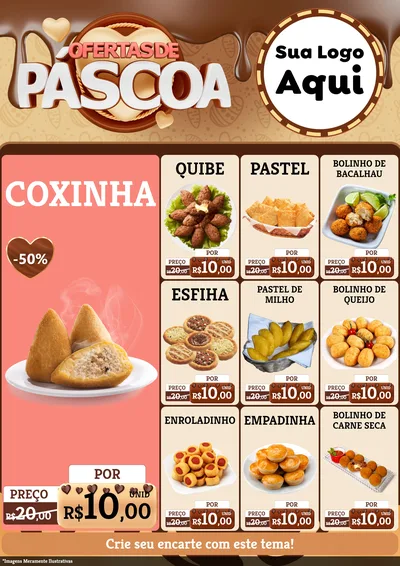 Modelo de Encarte para Encarte A4 Vertical com o tema Ofertas de Páscoa para Salgadaria